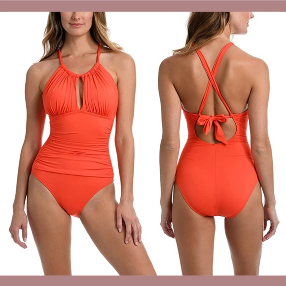 NWT $120 La Blanca [‎ 6 ] Island Goddess Mio High Neck One-Piece Swimsuit - Picture 1 of 11
